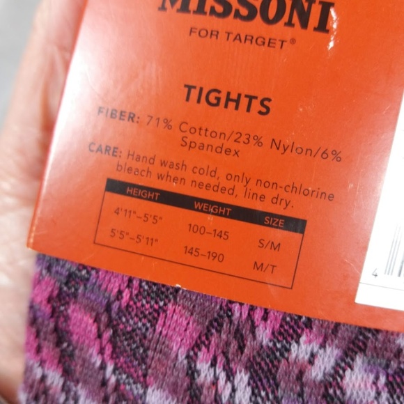 Missoni Target Tights Plum Chevron S/M  Fall Color - Picture 3 of 3